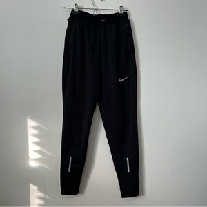 Nike Black Dri-Fit Track Pants with White Logo